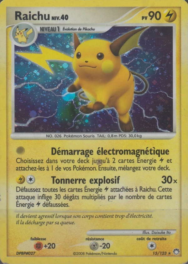 015/123 - Raichu - Carte Pokémon Trésors Mystérieux 15/123