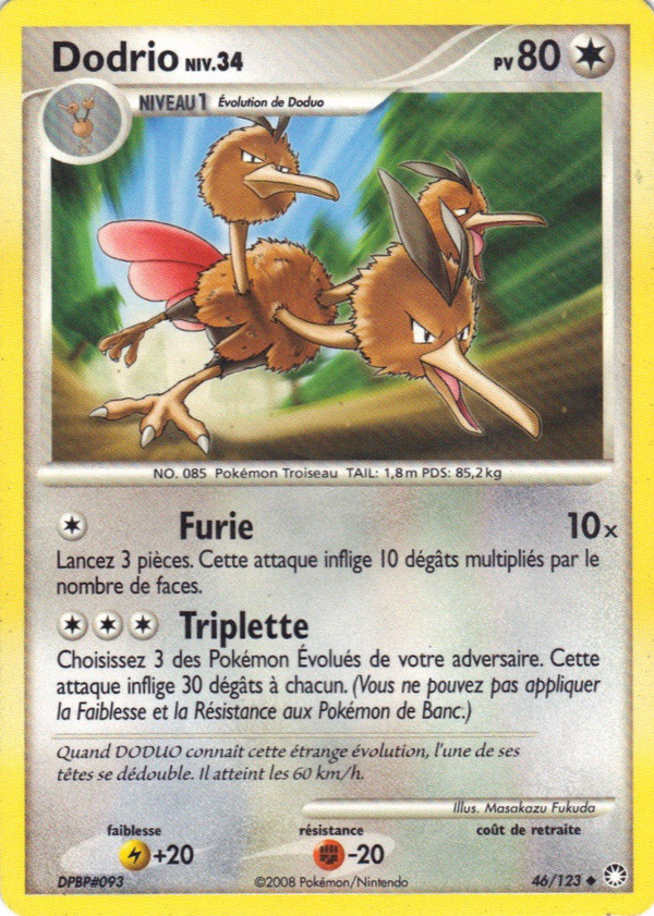046/123 - Dodrio - Carte Pokémon Trésors Mystérieux 46/123