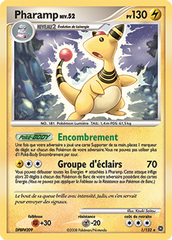 001/132 - Pharamp — Carte Pokémon Merveilles Secrètes 1/132