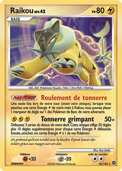 016/132 - Raikou — Carte Pokémon Merveilles Secrètes 16/132