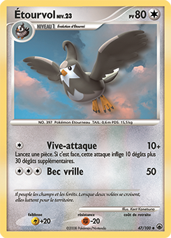 047/100 - Étourvol — Carte Pokémon Aube Majestueuse 47/100