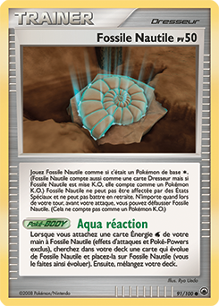 091/100 - Fossile Nautile — Carte Pokémon Aube Majestueuse 91/100