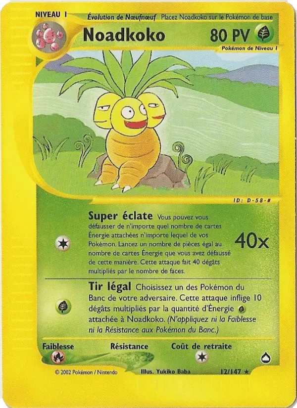 Noadkoko — Carte Pokémon 12 Aquapolis