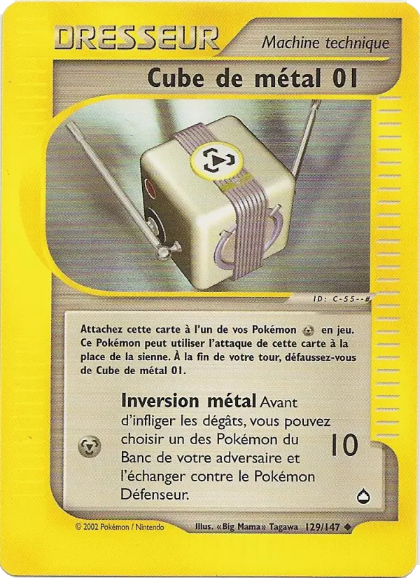 129/147 - Cube de métal 01 — Carte Pokémon Aquapolis 129/147