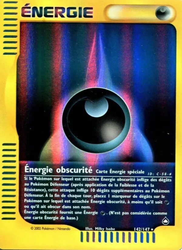 142/147 - Énergie obscurité — Carte Pokémon Aquapolis 142/147