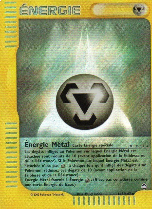 143/147 - Énergie Métal — Carte Pokémon Aquapolis 143/147