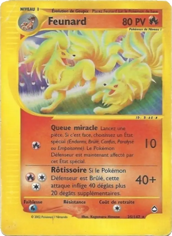 Feunard — Carte Pokémon 25 Aquapolis