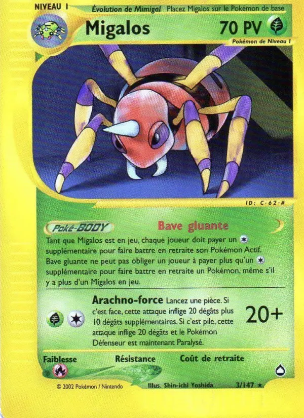 Migalos — Carte Pokémon 3 Aquapolis