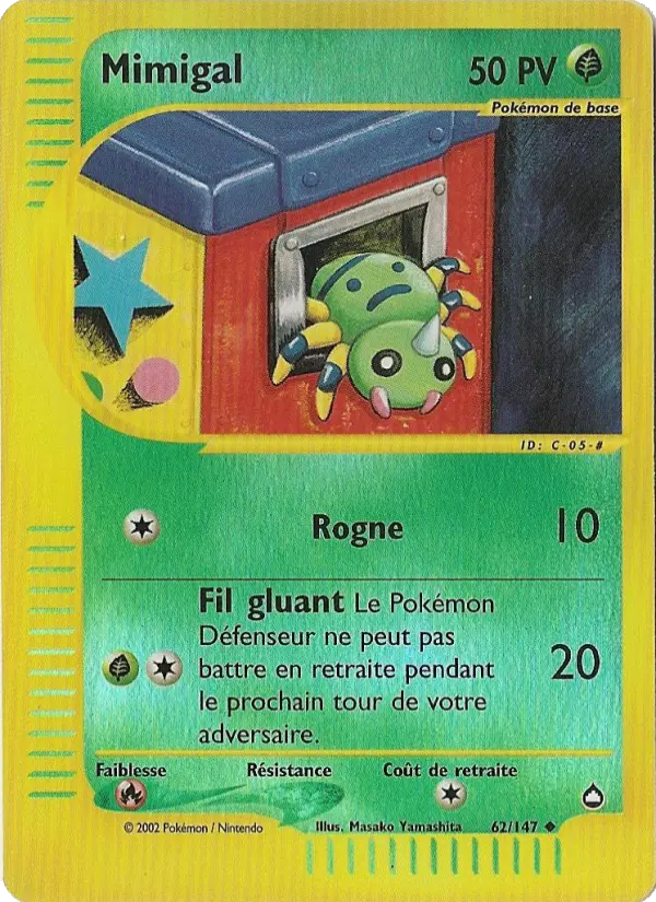 Mimigal — Carte Pokémon 62 Aquapolis