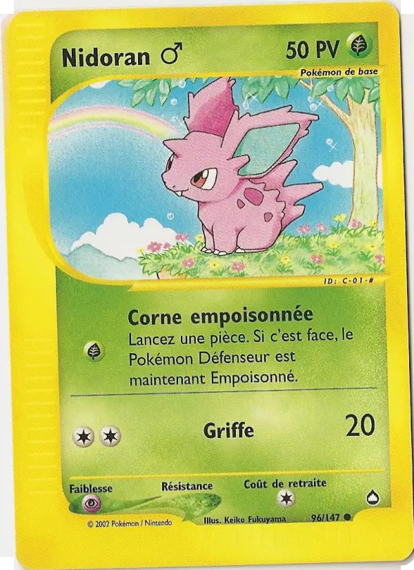 096/147 - Nidoran ♂ — Carte Pokémon Aquapolis 96/147