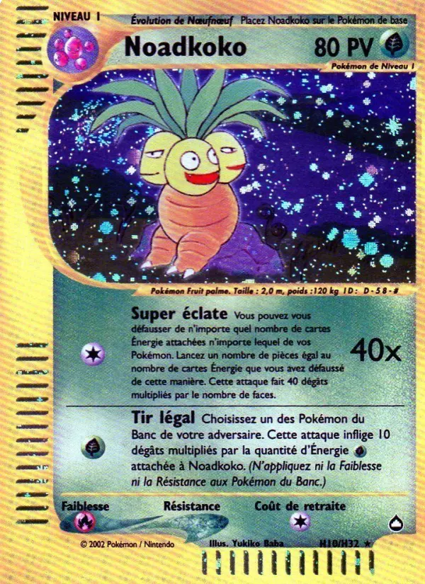 Noadkoko — Carte Pokémon H10 Aquapolis