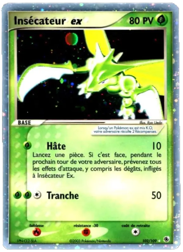 Insécateur ex — Carte Pokémon 102 EX Rubis & Saphir