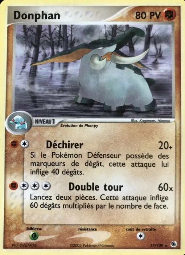 Donphan — Carte Pokémon 17 EX Rubis & Saphir