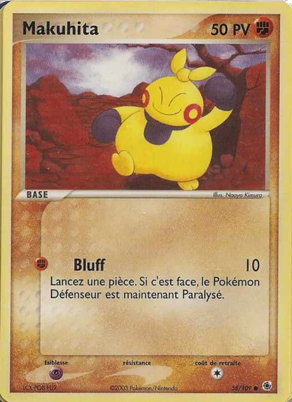 Makuhita — Carte Pokémon 58 EX Rubis & Saphir