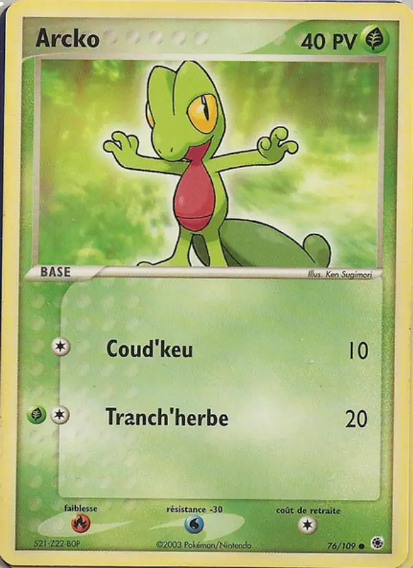 Arcko — Carte Pokémon 76 EX Rubis & Saphir