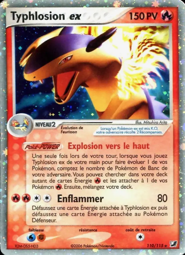 110/115 - Typhlosion ex — Carte Pokémon EX Forces Cachées 110/115
