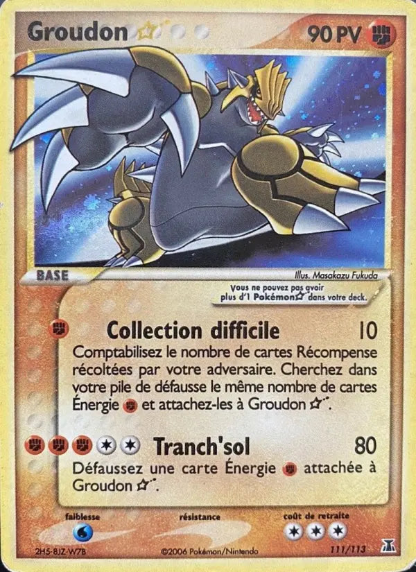 111/113 - Groudon ☆ — Carte Pokémon EX Espèces Delta 111/113