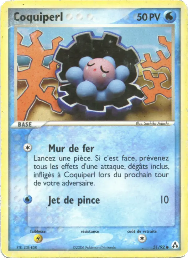 Coquiperl — Carte Pokémon 51 EX Créateurs de légendes