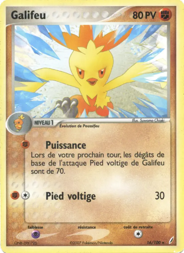 Galifeu — Carte Pokémon 16 EX Gardiens de Cristal