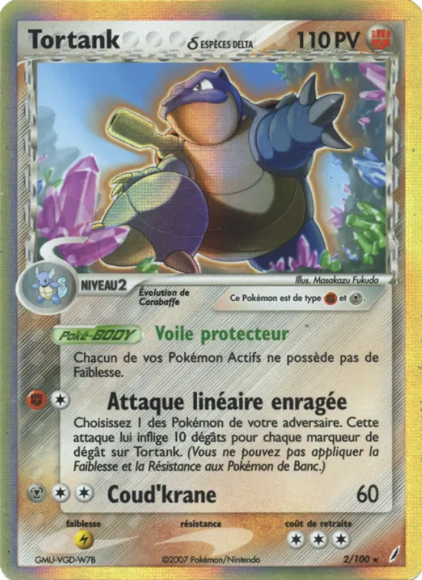 002/100 - Tortank δ — Carte Pokémon EX Gardiens de Cristal 2/100