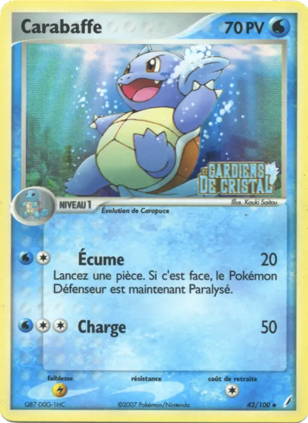 Carabaffe — Carte Pokémon 42 EX Gardiens de Cristal