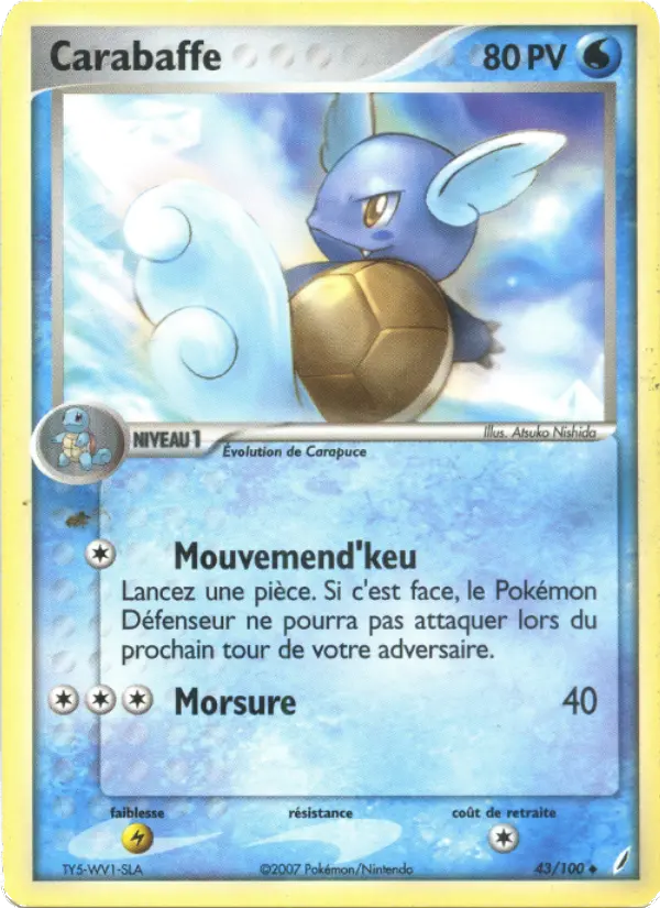 043/100 - Carabaffe — Carte Pokémon EX Gardiens de Cristal 43/100