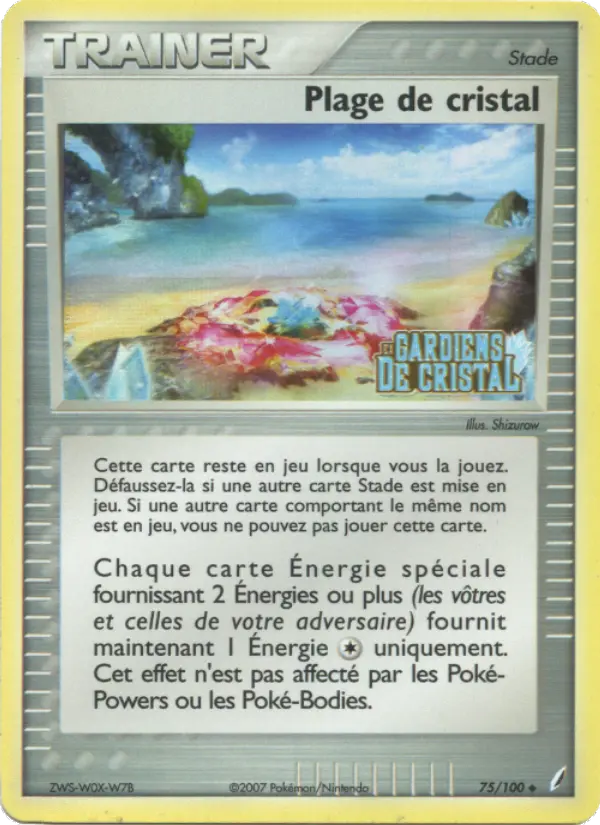 075/100 - Plage de cristal — Carte Pokémon EX Gardiens de Cristal 75/100