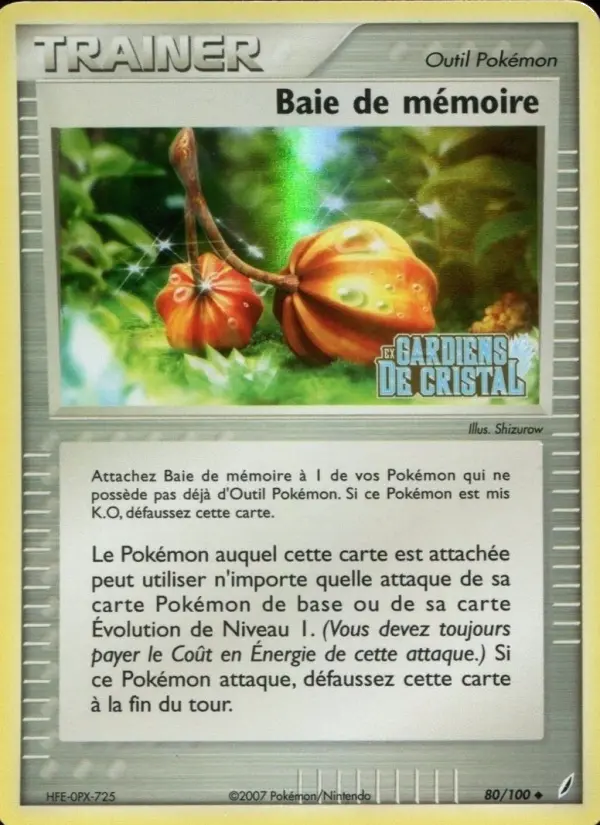 080/100 - Baie de mémoire — Carte Pokémon EX Gardiens de Cristal 80/100