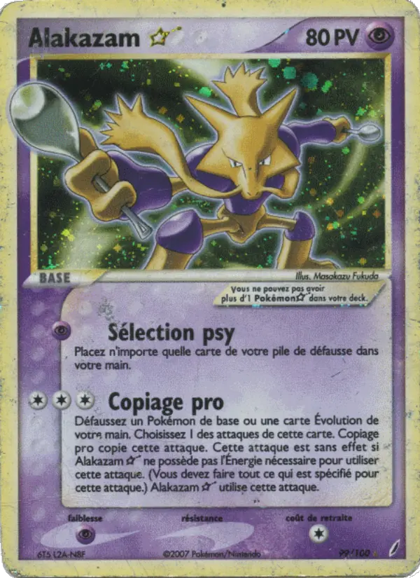 099/100 - Alakazam ☆ — Carte Pokémon EX Gardiens de Cristal 99/100