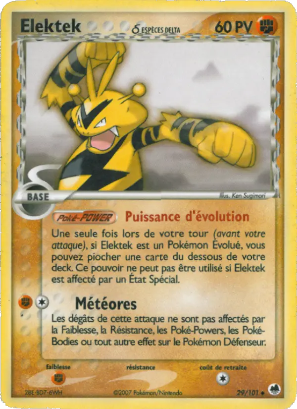 029/101 - Elektek δ — Carte Pokémon EX Île des Dragons 29/101