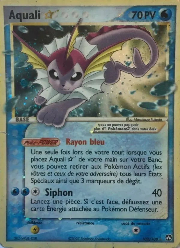 102/108 - Aquali ☆ — Carte Pokémon EX Gardiens du Pouvoir 102/108