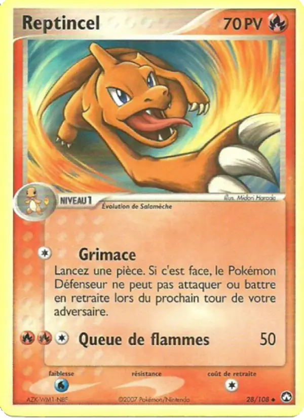 Reptincel — Carte Pokémon 28 EX Gardiens du Pouvoir