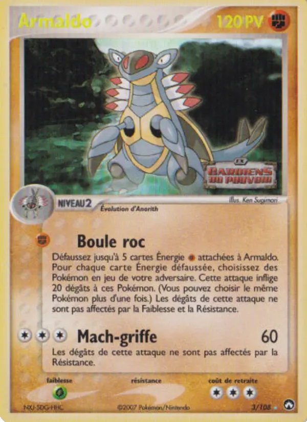 Armaldo — Carte Pokémon 3 EX Gardiens du Pouvoir