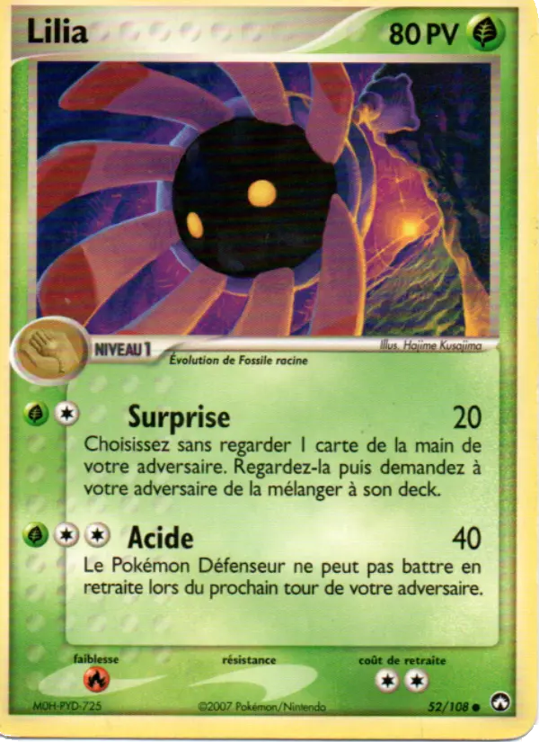 Lilia — Carte Pokémon 52 EX Gardiens du Pouvoir