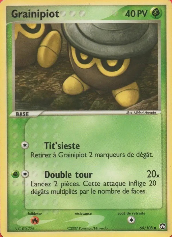 Grainipiot — Carte Pokémon 60 EX Gardiens du Pouvoir