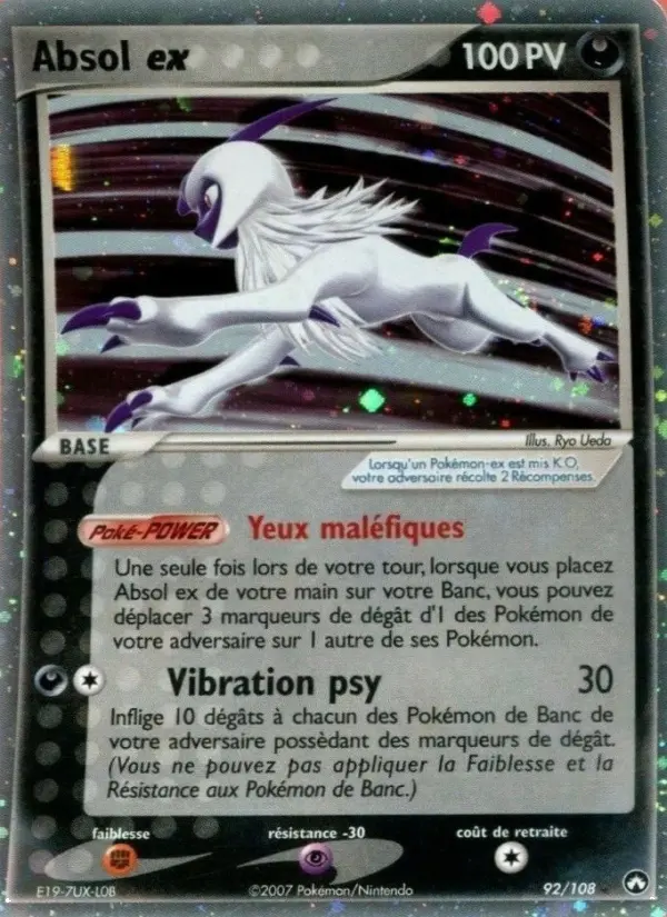 092/108 - Absol ex — Carte Pokémon EX Gardiens du Pouvoir 92/108