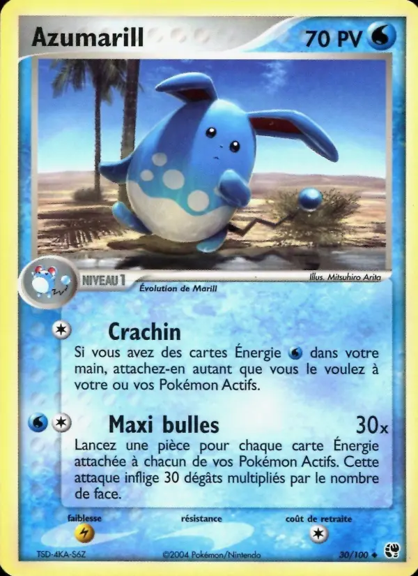 Azumarill — Carte Pokémon 30 EX Tempête de sable