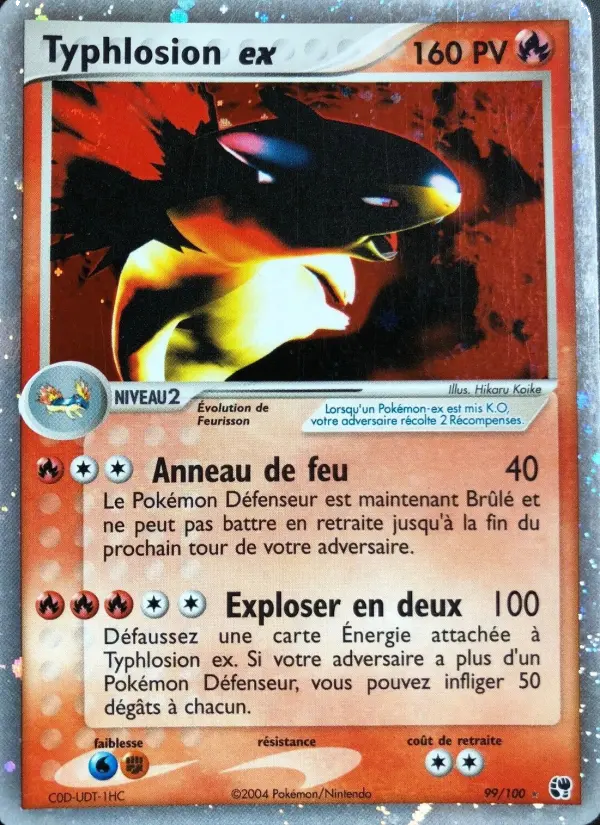 Typhlosion ex — Carte Pokémon 99 EX Tempête de sable