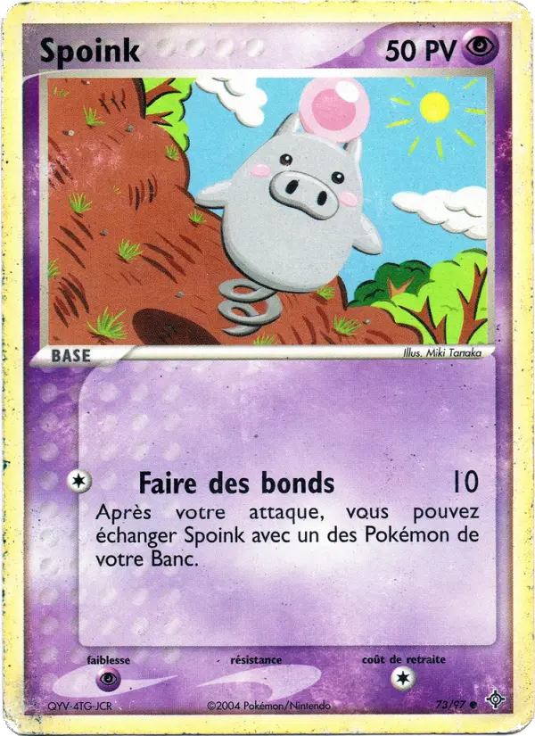 Spoink — Carte Pokémon 73 EX Dragon