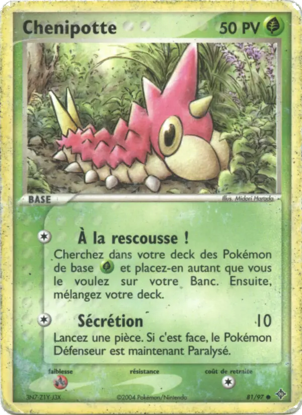 Chenipotte — Carte Pokémon 81 EX Dragon