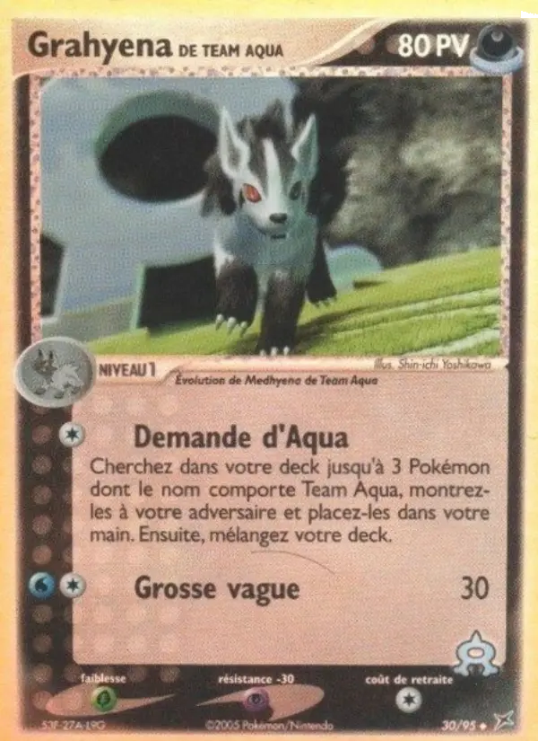 Grahyena de Team Aqua — Carte Pokémon 30 EX Team Magma vs Team Aqua