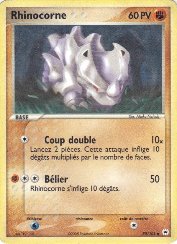 Rhinocorne — Carte Pokémon 70 EX Légendes Oubliées