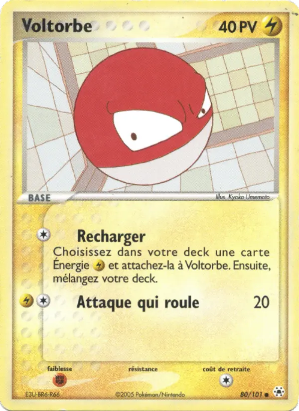 Voltorbe — Carte Pokémon 80 EX Légendes Oubliées