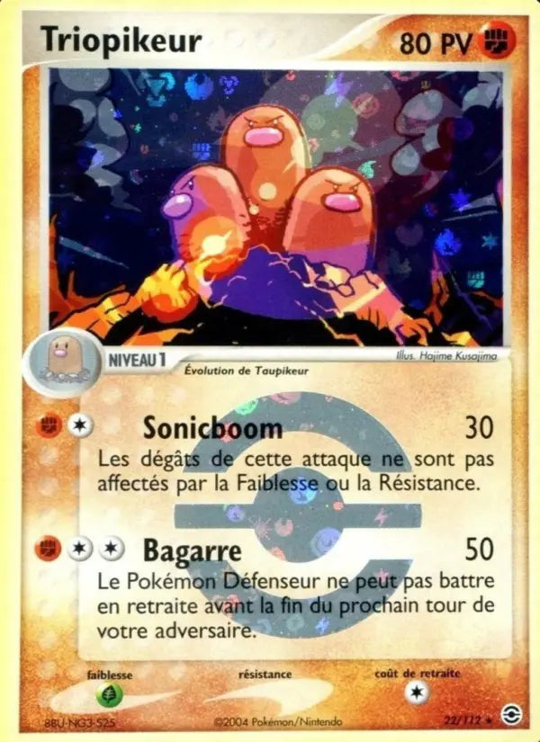 Triopikeur — Carte Pokémon 22 EX Rouge Feu & Vert Feuille