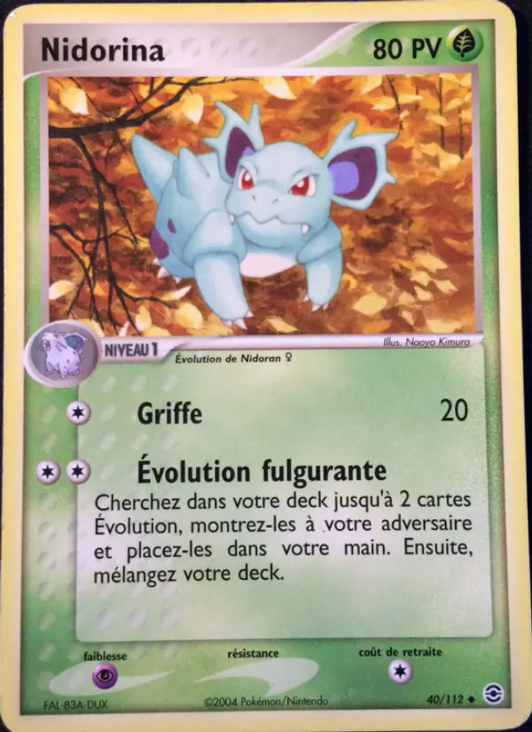 Nidorina — Carte Pokémon 40 EX Rouge Feu & Vert Feuille