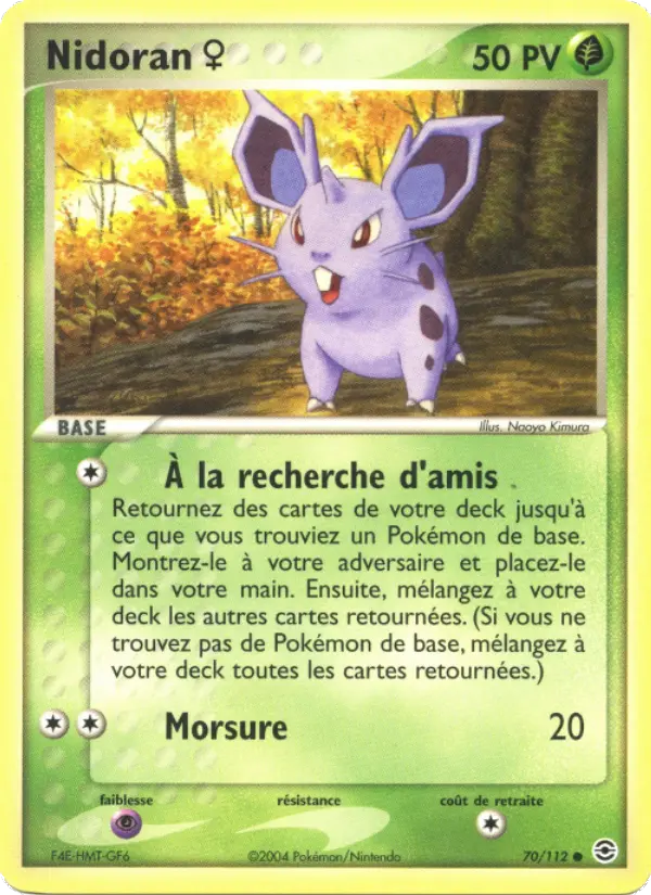 Nidoran ♀ — Carte Pokémon 70 EX Rouge Feu & Vert Feuille