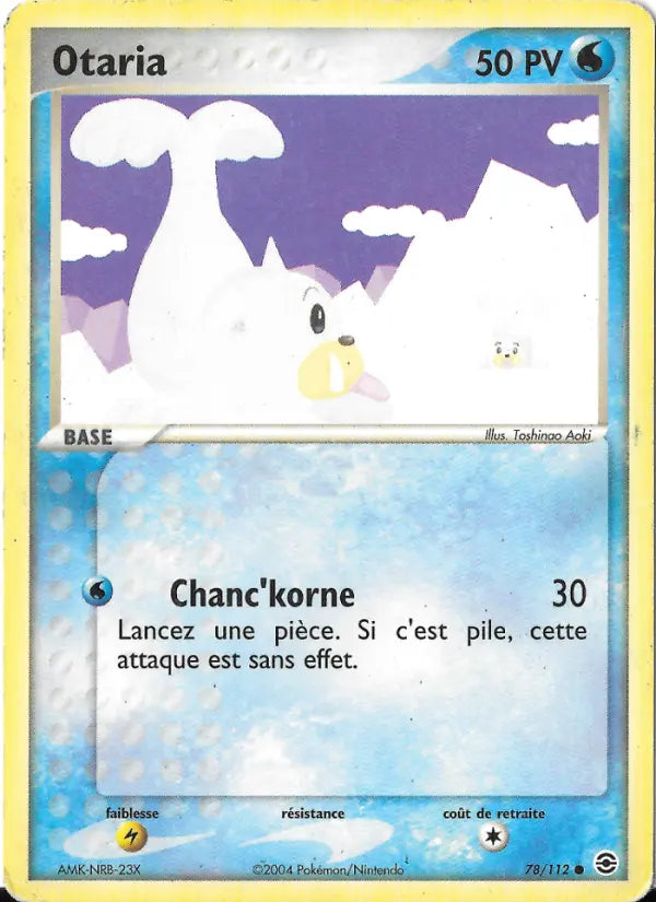 Otaria — Carte Pokémon 78 EX Rouge Feu & Vert Feuille
