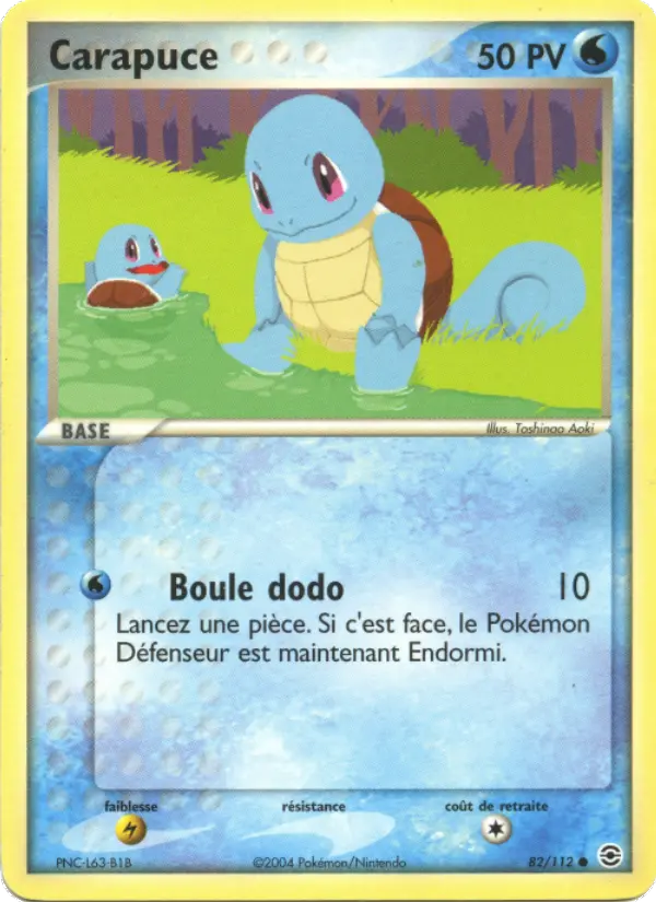 Carapuce — Carte Pokémon 82 EX Rouge Feu & Vert Feuille