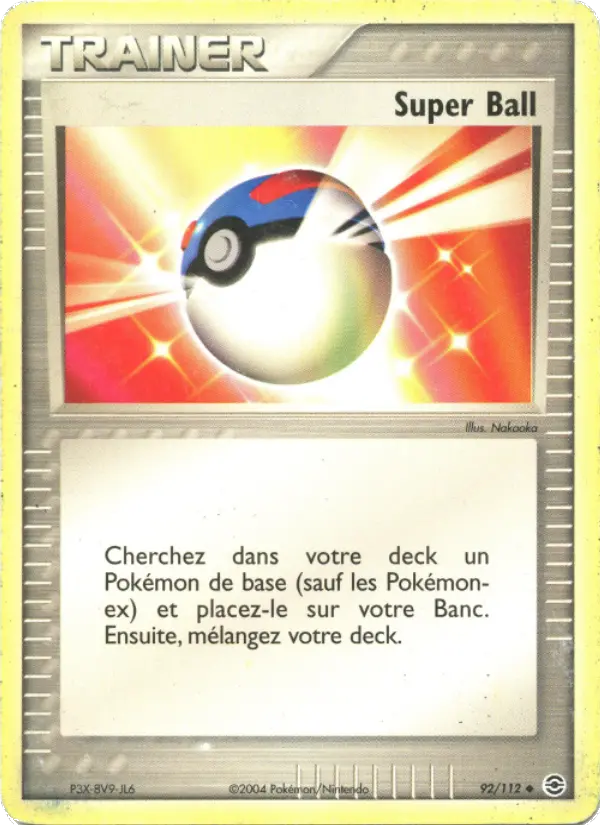 092/112 - Super Ball — Carte Pokémon EX Rouge Feu & Vert Feuille 92/112