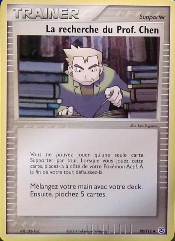 098/112 - La recherche du Prof. Chen — Carte Pokémon EX Rouge Feu & Vert Feuille 98/112